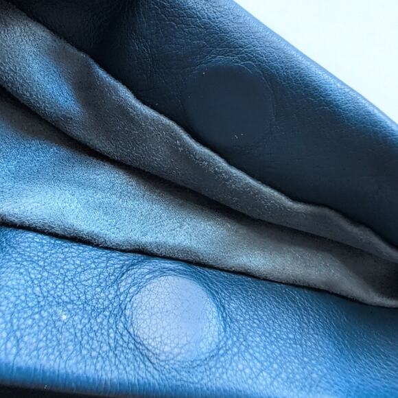 Candy Woolley Blue Leather Snakeskin Designer Clutch Bag Magnetic Closure - Picture 9 of 12